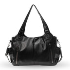 Aliona | Stylish Black School Bag with Versatile Functionality - Lumina