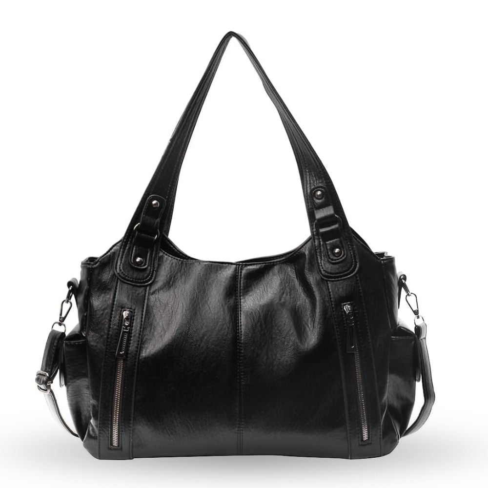 Aliona | Stylish Black School Bag with Versatile Functionality - Lumina