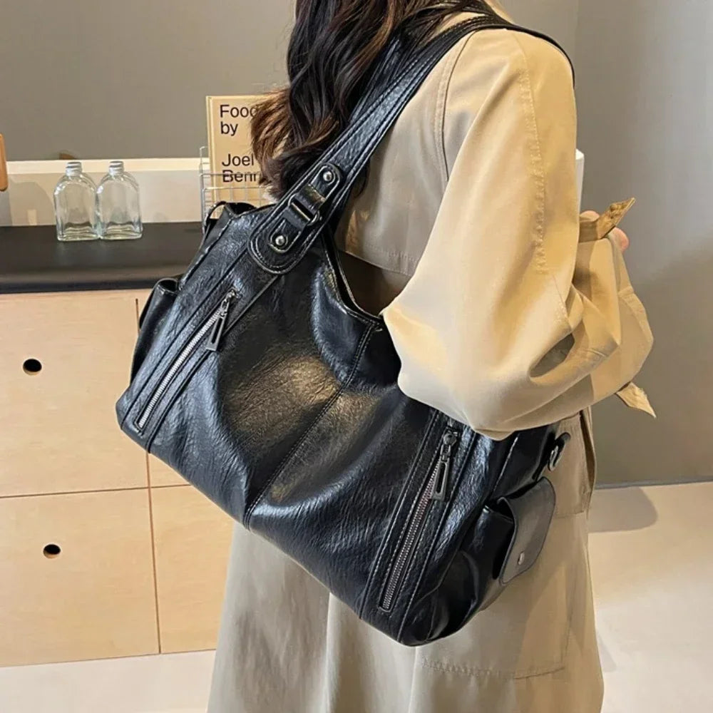 Aliona | Stylish Black School Bag with Versatile Functionality - Lumina
