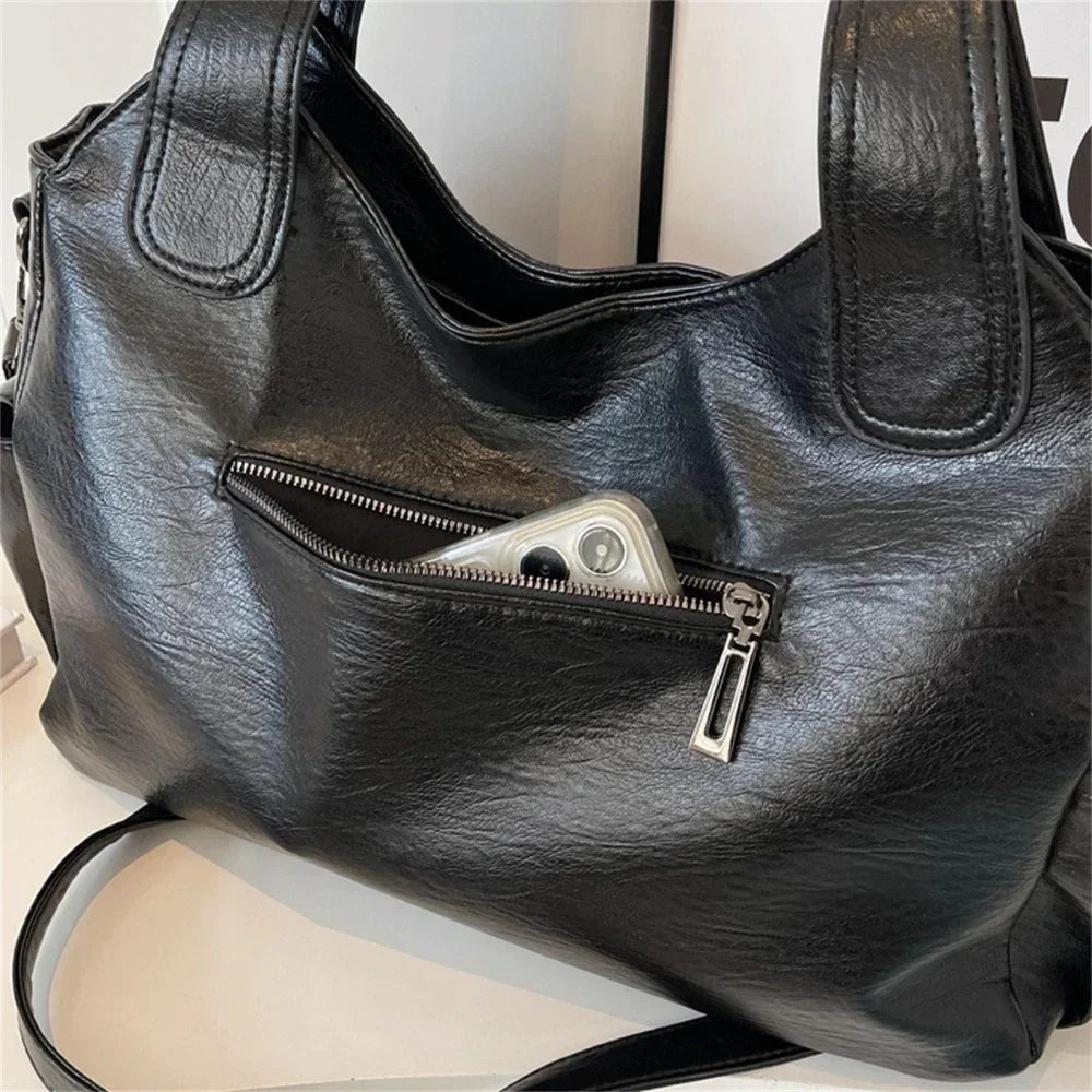 Aliona | Stylish Black School Bag with Versatile Functionality - Lumina