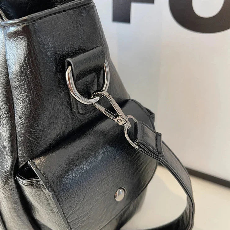 Aliona | Stylish Black School Bag with Versatile Functionality - Lumina