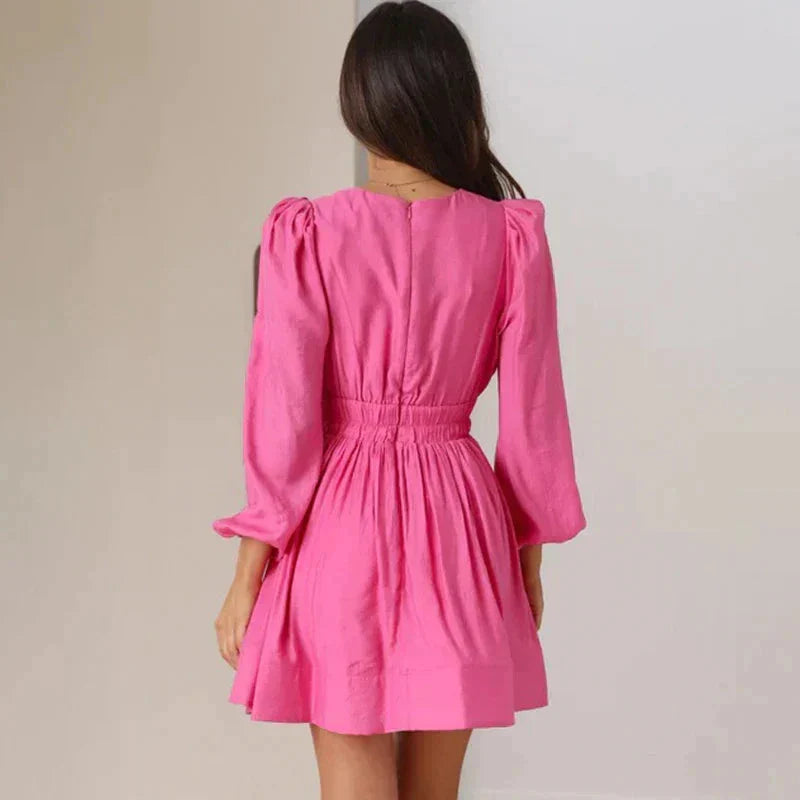 Aria | Mini Dress with Deep V-Neck - Lumina