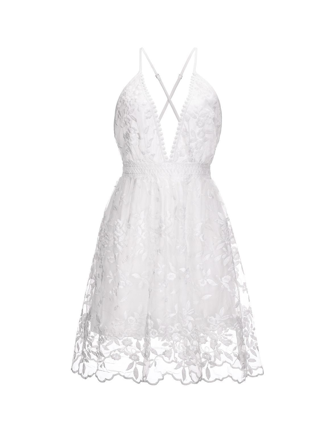 Aria | Spaghetti Strap Dress Deep V-Neck - Lumina