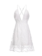 Aria | Spaghetti Strap Dress Deep V-Neck - Lumina