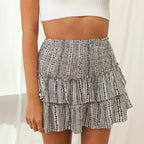 Aurelie | Playful Ruffle Bohemian Skirt with Vibrant Print - Lumina