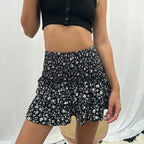 Aurelie | Playful Ruffle Bohemian Skirt with Vibrant Print - Lumina