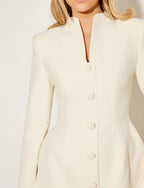Aurora | Coat Dress with Statement Bow Collar - Lumina