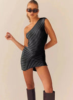 Aurora | One-Shoulder Mini Dress - Lumina
