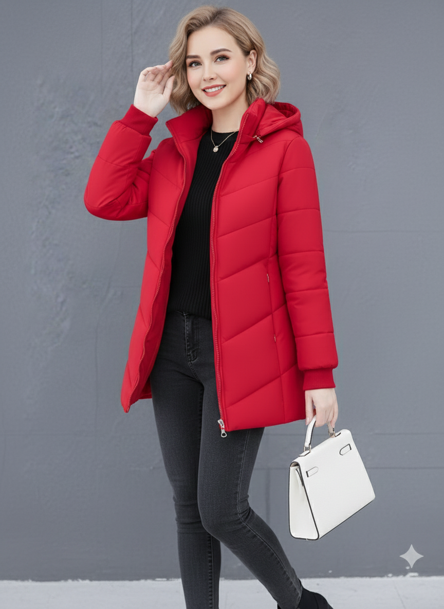 Ava | Sleek Quilted Hooded Puffer Jacket with Streamlined Fit - Lumina