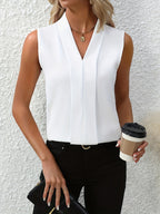 Beatrice | Elegant Pleated Design + Blouse with V-Neck - Lumina