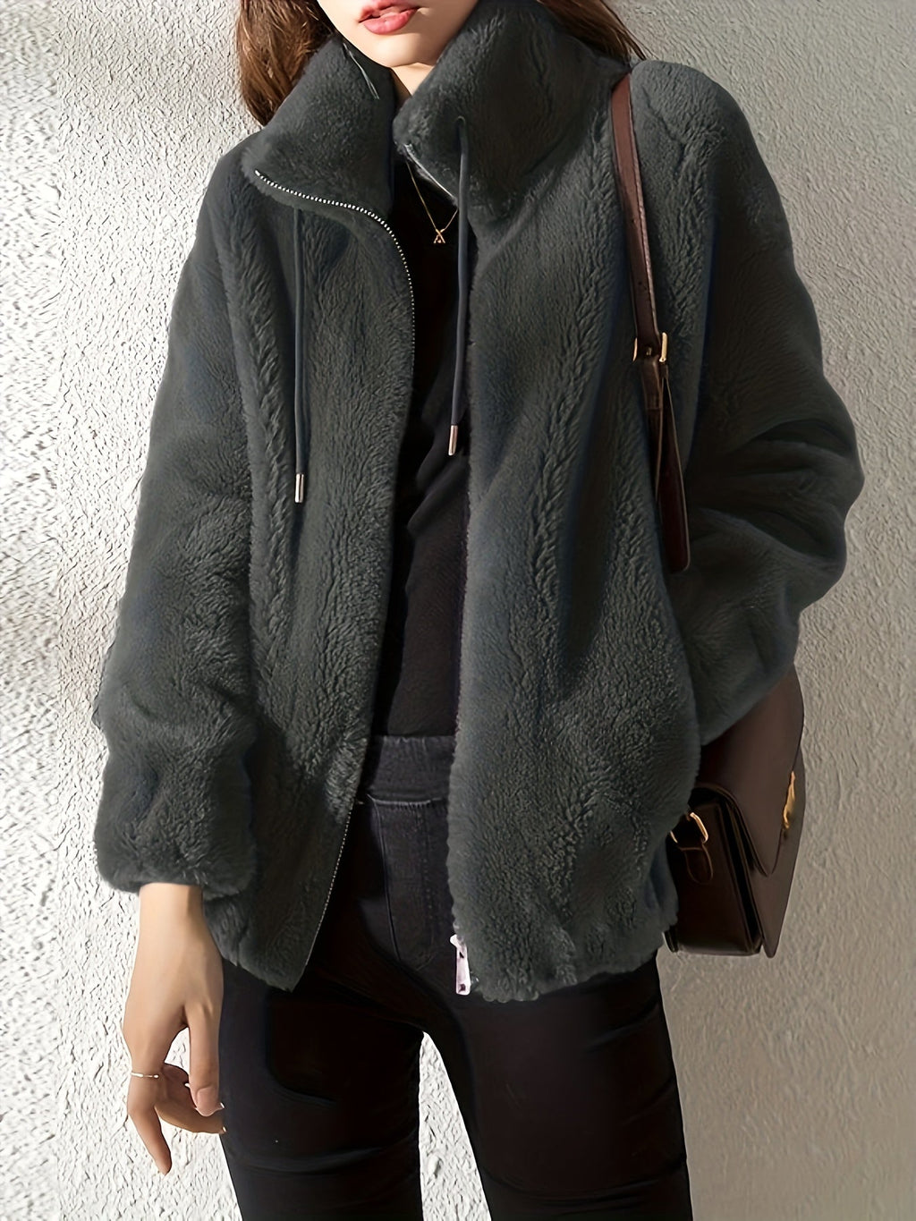Beatrice | Plush Cozy Teddy Fleece Jacket with High Collar - Lumina