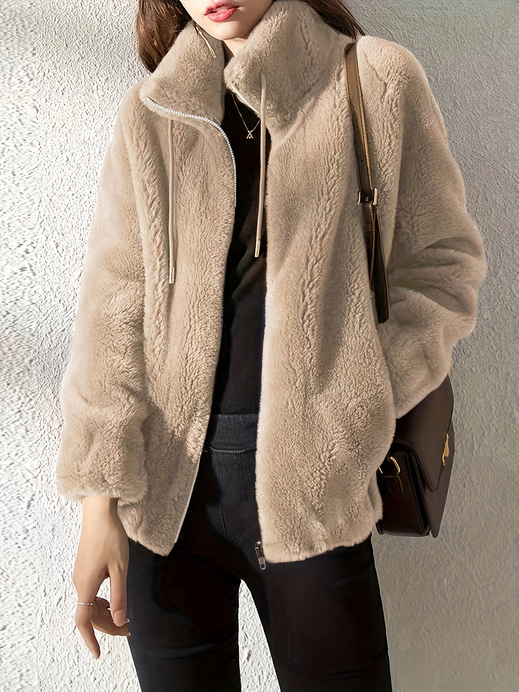 Beatrice | Plush Cozy Teddy Fleece Jacket with High Collar - Lumina