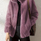 Beatrice | Plush Cozy Teddy Fleece Jacket with High Collar - Lumina