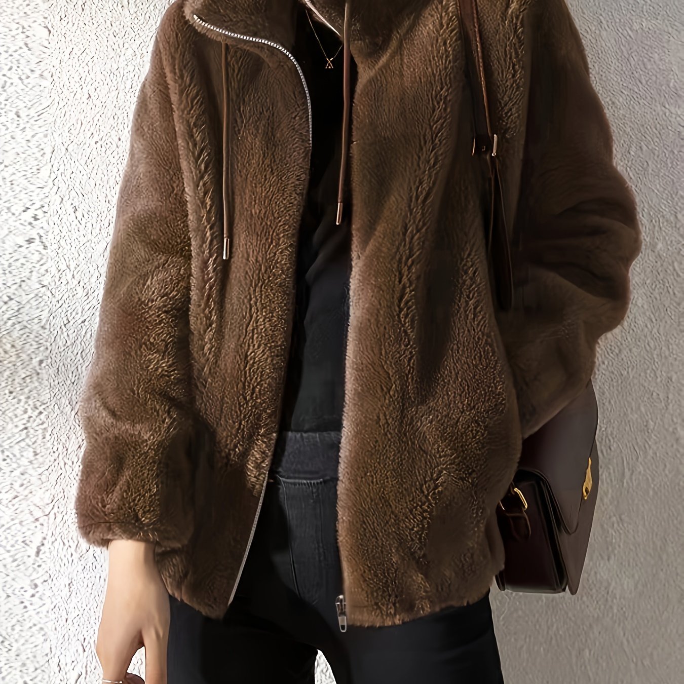 Beatrice | Plush Cozy Teddy Fleece Jacket with High Collar - Lumina