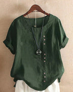 Beatrice | Relaxed Casual Blouse with Button Detail - Lumina