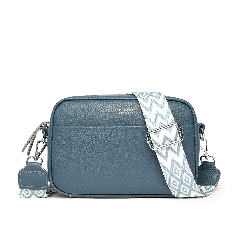Bella | Chic Compact Black Leather Shoulder Bag - Lumina