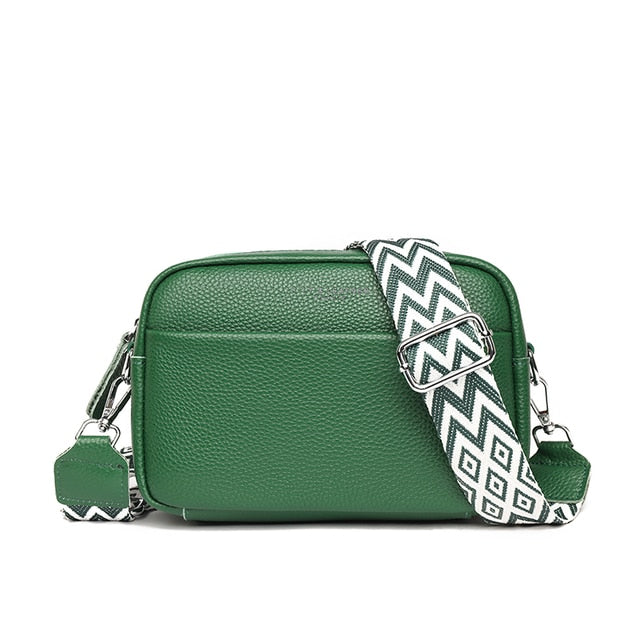 Bella | Chic Compact Black Leather Shoulder Bag - Lumina