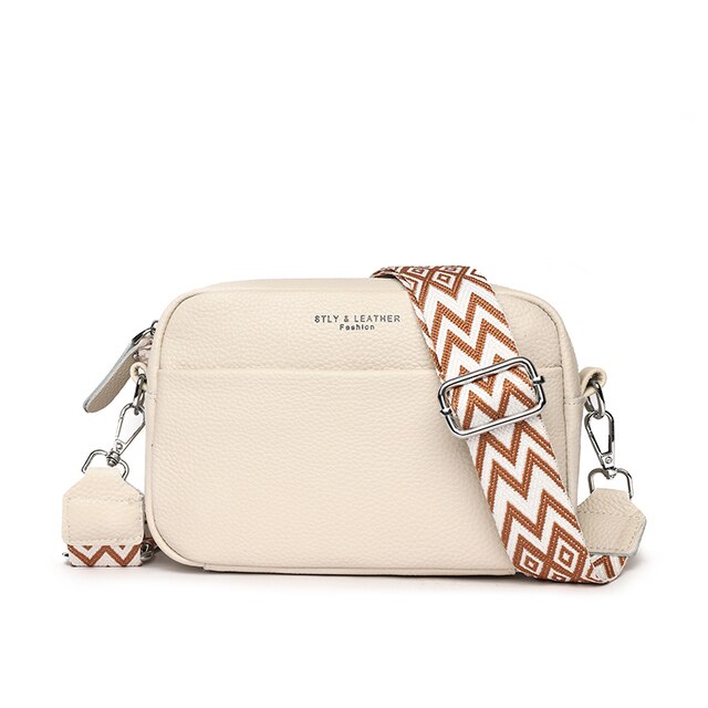 Bella | Chic Compact Black Leather Shoulder Bag - Lumina