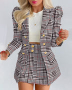 Bella | Tailored Floral Blazer and Skirt Set - Lumina
