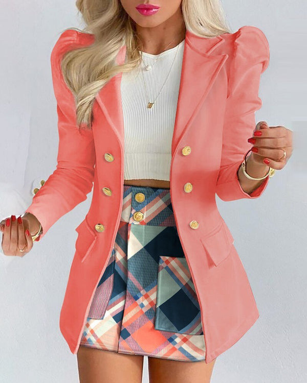 Bella | Tailored Floral Blazer and Skirt Set - Lumina