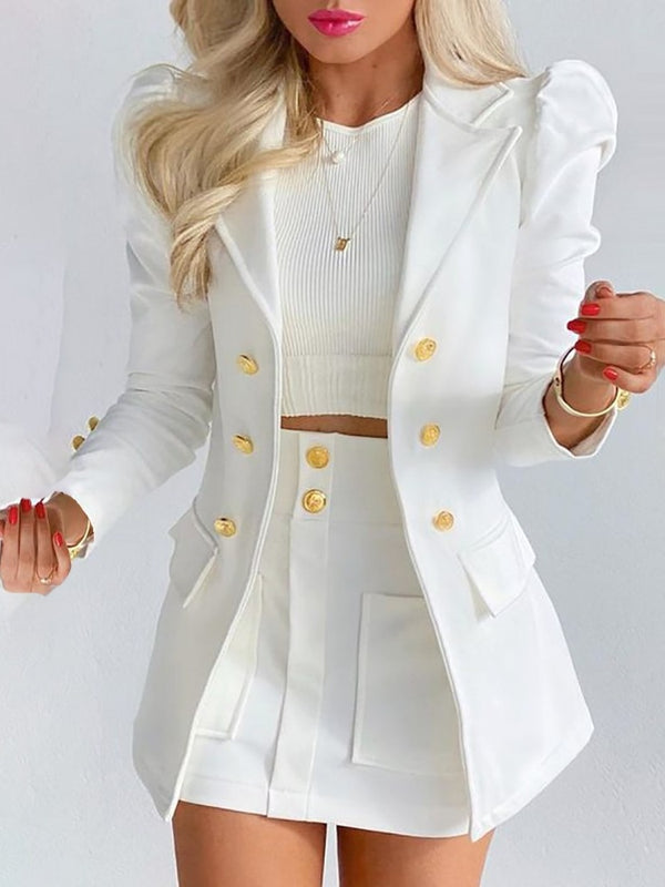 Bella | Tailored Floral Blazer and Skirt Set - Lumina