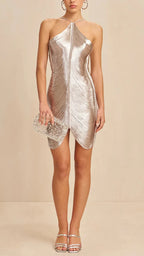 Celeste | Silver Finish Mini Dress - Lumina