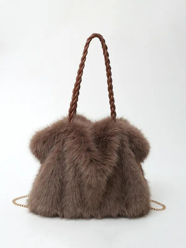 Charlotte | Elegant Plush Velvet Tote Bag with Spacious Design - Lumina