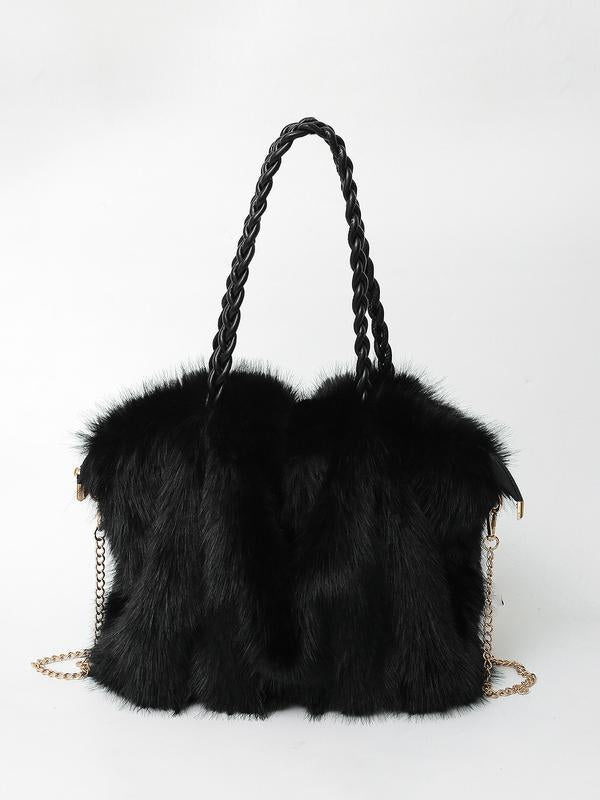 Charlotte | Elegant Plush Velvet Tote Bag with Spacious Design - Lumina