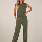 Charlotte | Relaxed Fit Two Piece Pants Set with Drawstring - Lumina
