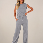 Charlotte | Relaxed Fit Two Piece Pants Set with Drawstring - Lumina