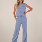 Charlotte | Relaxed Fit Two Piece Pants Set with Drawstring - Lumina
