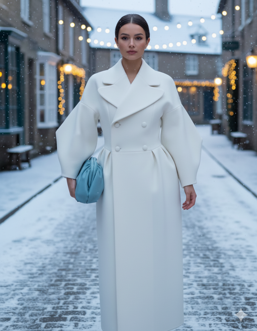Chic | Double-Breasted Structured Coat Dress - Lumina