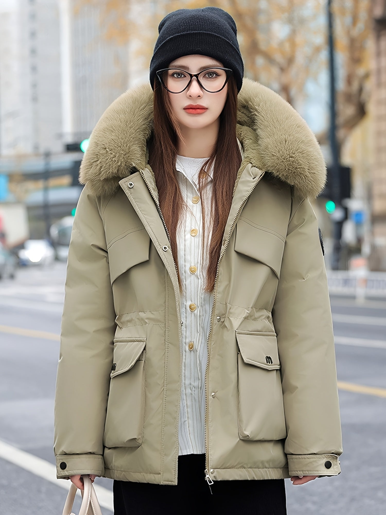 Chloe | Stylish Utility Parka Jacket with Faux-Fur Collar - Lumina