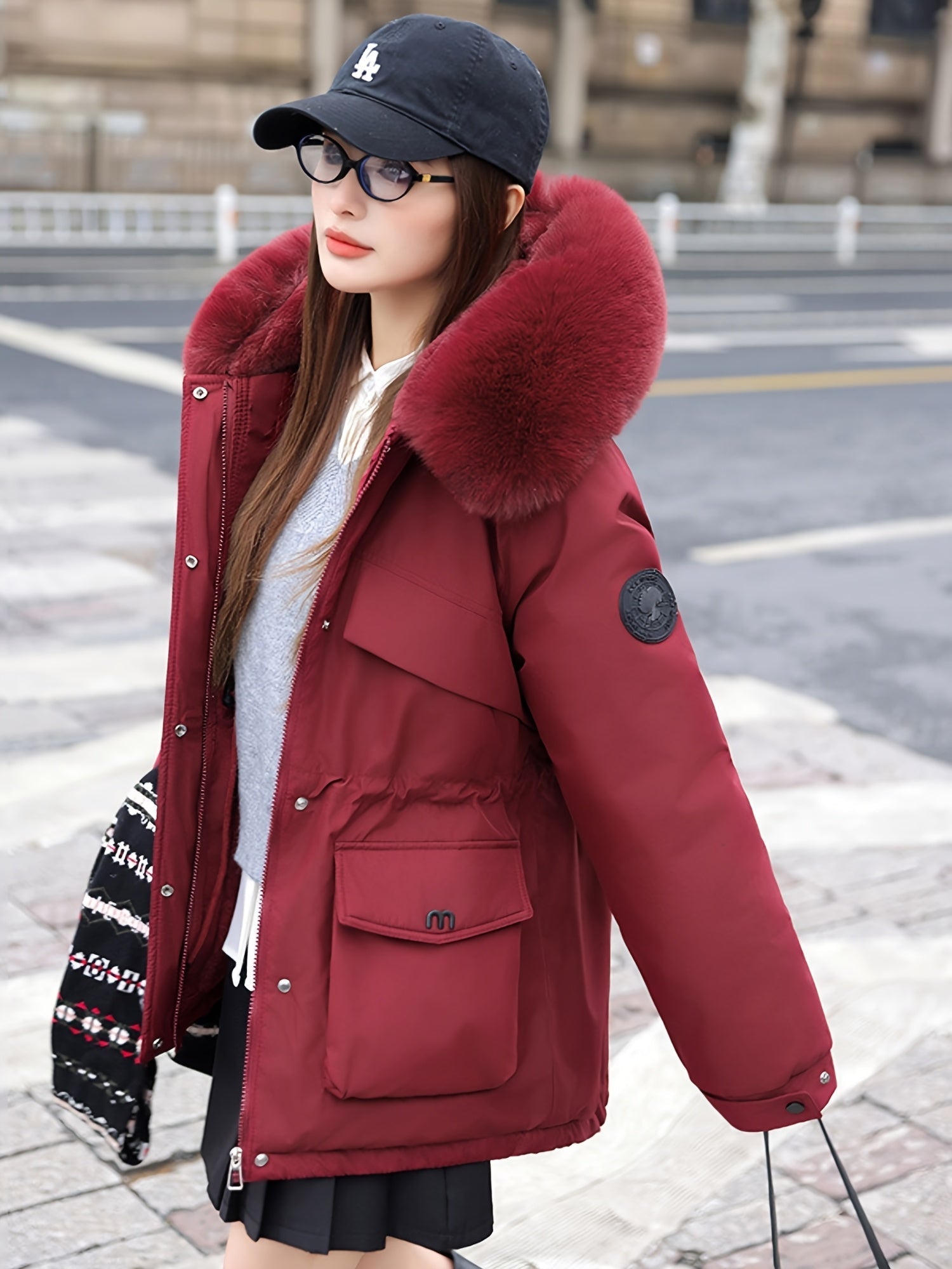 Chloe | Stylish Utility Parka Jacket with Faux-Fur Collar - Lumina