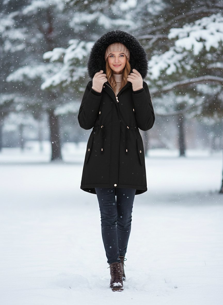 Daisy | Cozy Faux-Fur Lined Parka Coat with Adjustable Fit - Lumina