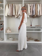 Daisy | Elegant Pleated Two Piece Set with Flattering Fit - Lumina