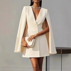 Elara | Double-Breasted Cape Mini Dress - Lumina