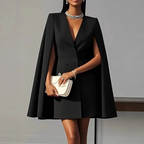 Elara | Double-Breasted Cape Mini Dress - Lumina