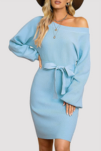 Elara | Knit Sweater Dress Ribbed - Lumina