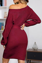 Elara | Knit Sweater Dress Ribbed - Lumina