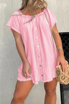 Elara | Off-Shoulder Denim Dress - Lumina