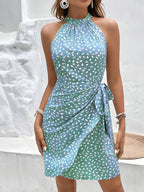 Elara | Short Dress Halter Neck Wrap - Lumina