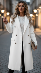 Elena Prestige | Longline Double-Breasted Coat – Lumina