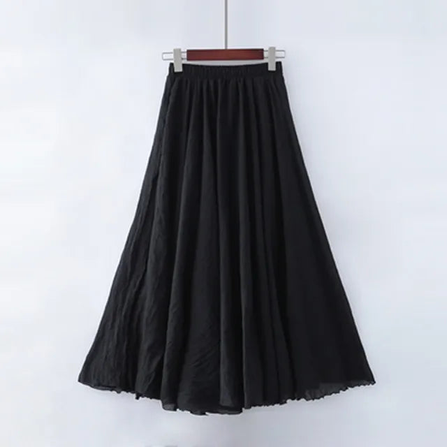Elianne | Elegant Beige Maxi Skirt with High Waist - Lumina