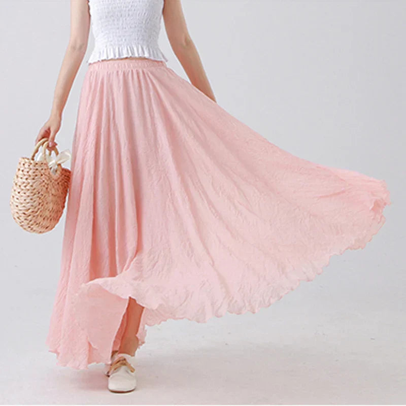 Elianne | Elegant Beige Maxi Skirt with High Waist - Lumina