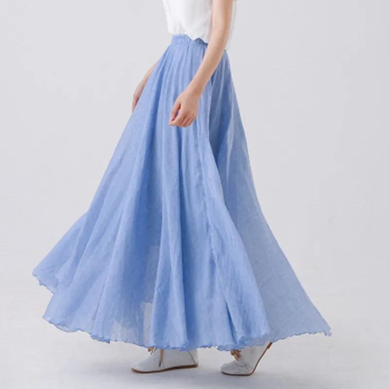 Elianne | Elegant Beige Maxi Skirt with High Waist - Lumina
