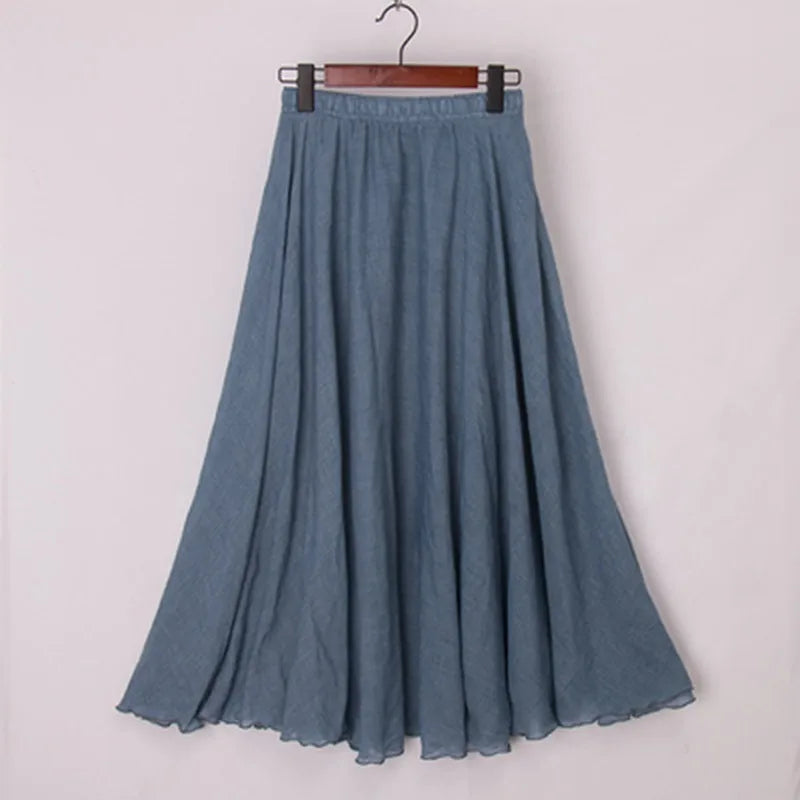 Elianne | Elegant Beige Maxi Skirt with High Waist - Lumina