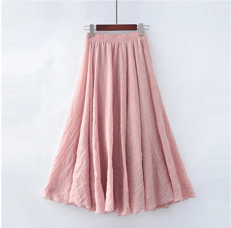 Elianne | Elegant Beige Maxi Skirt with High Waist - Lumina