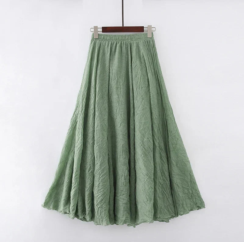 Elianne | Elegant Beige Maxi Skirt with High Waist - Lumina