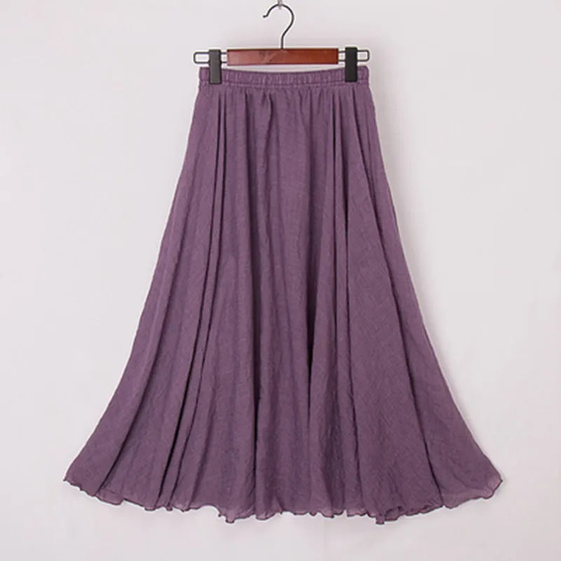 Elianne | Elegant Beige Maxi Skirt with High Waist - Lumina